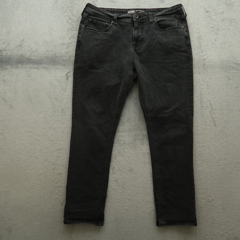 Seven7 Jeans Mens Size 34x30 Dark Gray Slim Straight Stretch Denim Pants